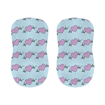 Pink Heartbeat Pattern Print Bar Stool Covers