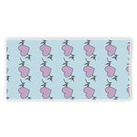 Pink Heartbeat Pattern Print Beach Towel