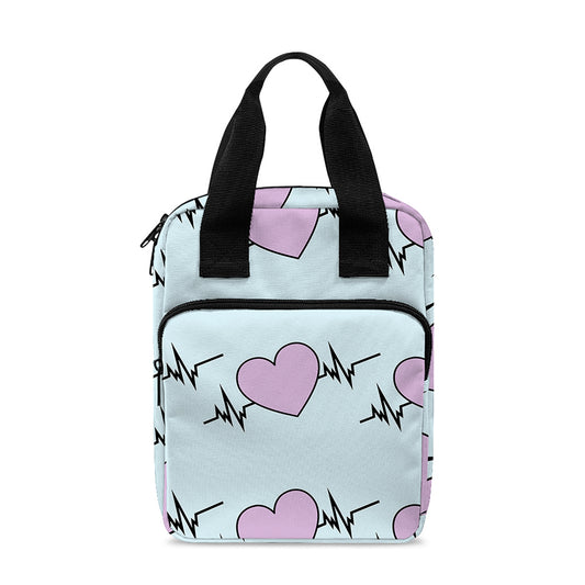Pink Heartbeat Pattern Print Bible Tote Bag