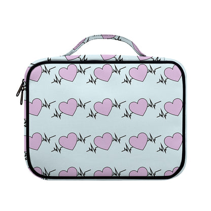 Pink Heartbeat Pattern Print Briefcase Bible Bag