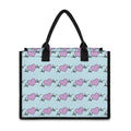 Pink Heartbeat Pattern Print Canvas Tote Bag