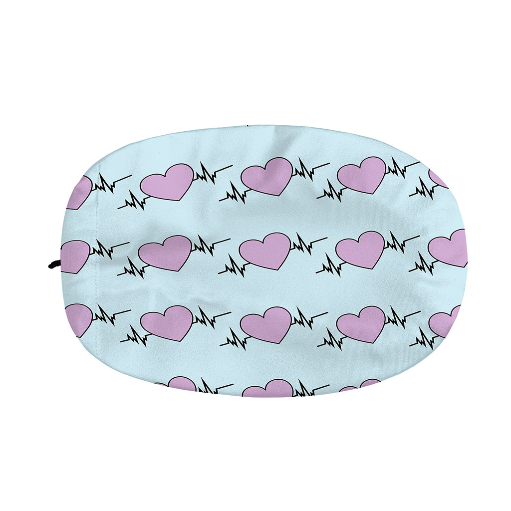 Pink Heartbeat Pattern Print Car Side Mirror Covers