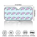 Pink Heartbeat Pattern Print Car Windshield Sun Shade