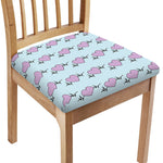 Pink Heartbeat Pattern Print Chair Cushion Cover