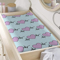 Pink Heartbeat Pattern Print Changing Pad Cover