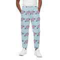 Pink Heartbeat Pattern Print Cotton Sweatpants