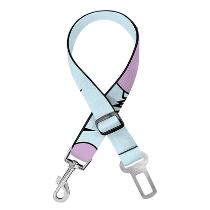 Pink Heartbeat Pattern Print Dog Seat Belt