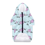 Pink Heartbeat Pattern Print Dog Zip Up Hoodie