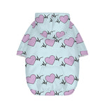 Pink Heartbeat Pattern Print Dog Zip Up Hoodie