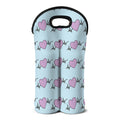 Pink Heartbeat Pattern Print Double Neoprene Wine Tote