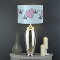 Pink Heartbeat Pattern Print Drum Lamp Shade