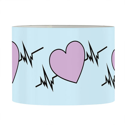 Pink Heartbeat Pattern Print Drum Lamp Shade