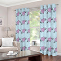 Pink Heartbeat Pattern Print Extra Wide Grommet Curtains