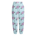 Pink Heartbeat Pattern Print Fleece Lined Knit Pants