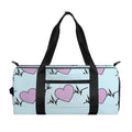Pink Heartbeat Pattern Print Gym Bag
