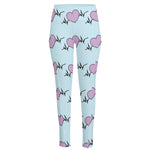 Pink Heartbeat Pattern Print High-Waisted Pocket Leggings