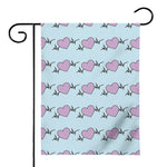 Pink Heartbeat Pattern Print House Flag
