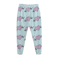 Pink Heartbeat Pattern Print Jogger Pants