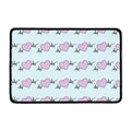 Pink Heartbeat Pattern Print Kitchen Mat