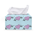 Pink Heartbeat Pattern Print Leather Tissue Box Cover