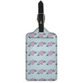 Pink Heartbeat Pattern Print Luggage Tag