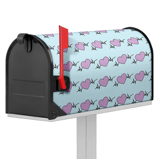 Pink Heartbeat Pattern Print Mailbox Cover
