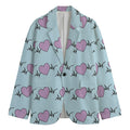 Pink Heartbeat Pattern Print Men's Blazer