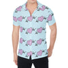 Pink Heartbeat Pattern Print Men's Shirt
