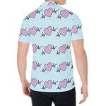 Pink Heartbeat Pattern Print Men's Shirt