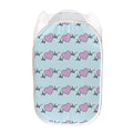 Pink Heartbeat Pattern Print Mesh Laundry Hamper