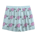 Pink Heartbeat Pattern Print Mesh Shorts