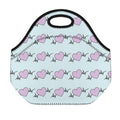 Pink Heartbeat Pattern Print Neoprene Lunch Bag