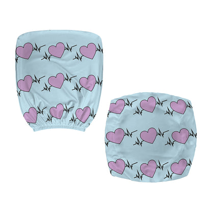 Pink Heartbeat Pattern Print Office Chair Cover