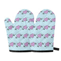 Pink Heartbeat Pattern Print Oven Mitts