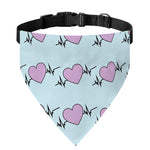 Pink Heartbeat Pattern Print Over The Collar Dog Bandana