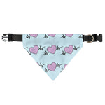 Pink Heartbeat Pattern Print Over The Collar Dog Bandana