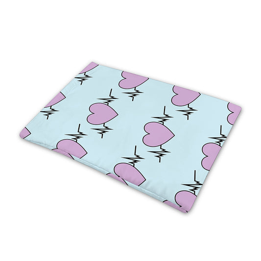 Pink Heartbeat Pattern Print Pet Cooling Mat Cover