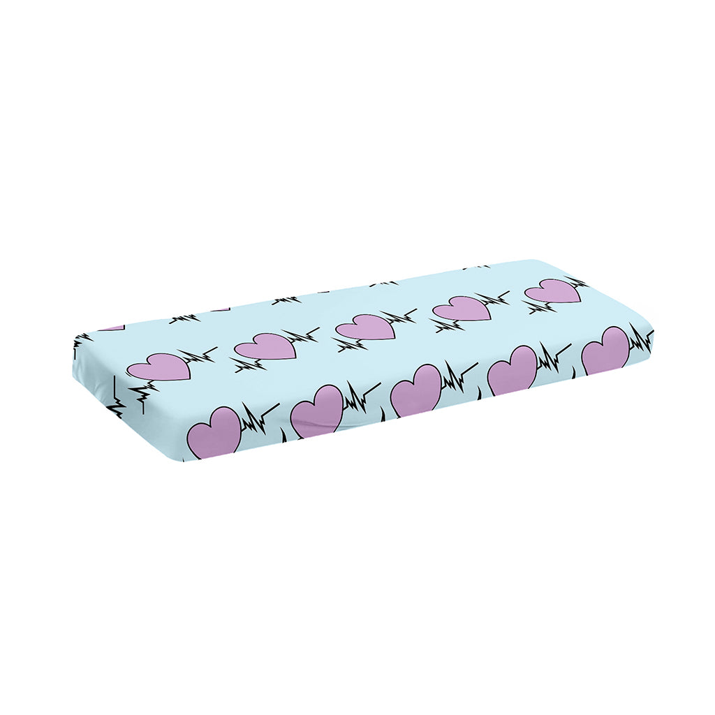 Pink Heartbeat Pattern Print Piano Keyboard Cover