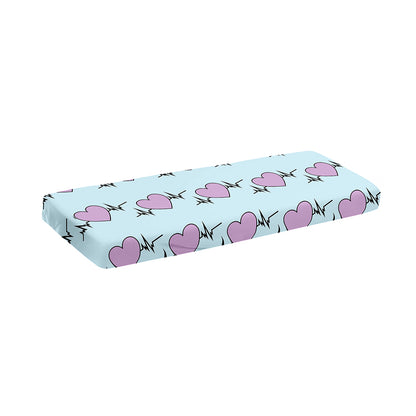 Pink Heartbeat Pattern Print Piano Keyboard Cover