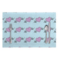 Pink Heartbeat Pattern Print Placemat