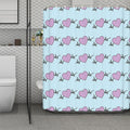 Pink Heartbeat Pattern Print Polyester Shower Curtain