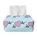 Pink Heartbeat Pattern Print Rectangle Tissue Box Cover