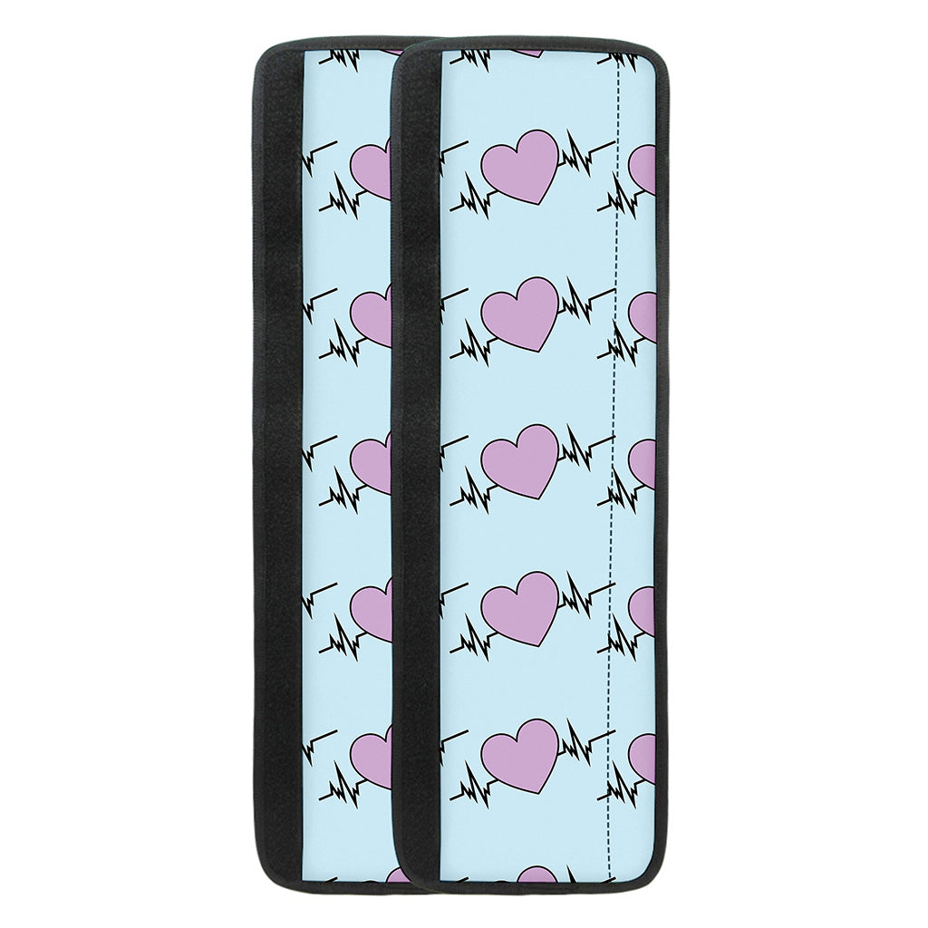 Pink Heartbeat Pattern Print Refrigerator Handle Covers