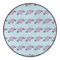 Pink Heartbeat Pattern Print Round Floor Mat