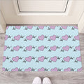 Pink Heartbeat Pattern Print Rubber Doormat