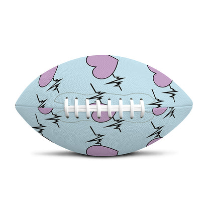 Pink Heartbeat Pattern Print Rugby Ball