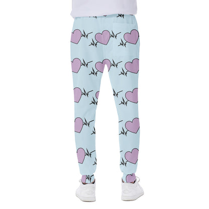 Pink Heartbeat Pattern Print Scuba Joggers