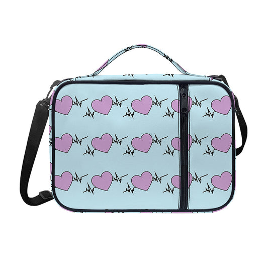 Pink Heartbeat Pattern Print Shoulder Strap Bible Bag