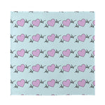 Pink Heartbeat Pattern Print Silk Bandana