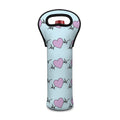 Pink Heartbeat Pattern Print Single Neoprene Wine Tote